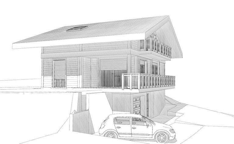 Chalet construction neuve Permis de onstruire Plans Projet Esquisses Haute Savoie Arve