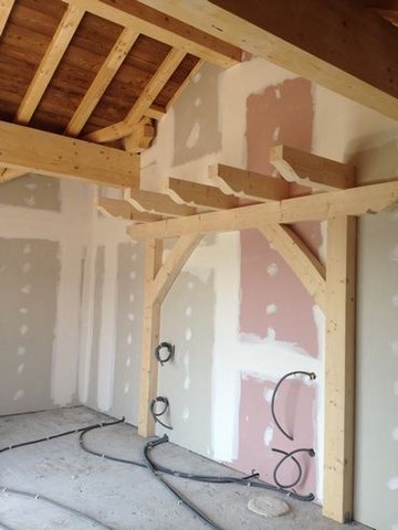 Maison rénovée et agrandie : travaux plâtre placo isolation Haute-Savoie Genevois